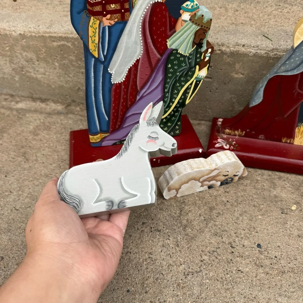 VTG Nativity Scene Wooden‎ Indoor/Outdoor Religious Home Decor